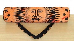Orange Burning Sun Yoga Mat Carrier Bag Hippie Mandala Cotton Bag With Shoulder