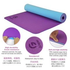 Yoga Mat Non Slip, Eco Friendly Fitness 0.24*24*72 Inches, Purple / Teal