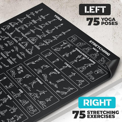 Extra-Large Instructional Yoga Mat with Poses Printed on It – 3X Bigger & 2X Wid