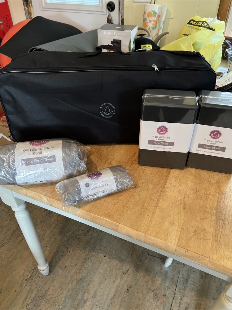 Yoga Essentials Kit by Levoit 2 Pc Microfiber Towels , 2 Blocks, And Bag