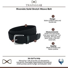 Trafalgar Riverside Solid Stretch Weave Belt 34 Black