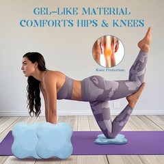 2 PCS Yoga Knee Elbow Cushions Extra Thick Foam Pilates Kneeling Support Pad