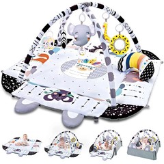 Baby Gym Play Mat, 8-in-1 Tummy Time Mat & Activity Gym, Washable Ball Pit, Infa