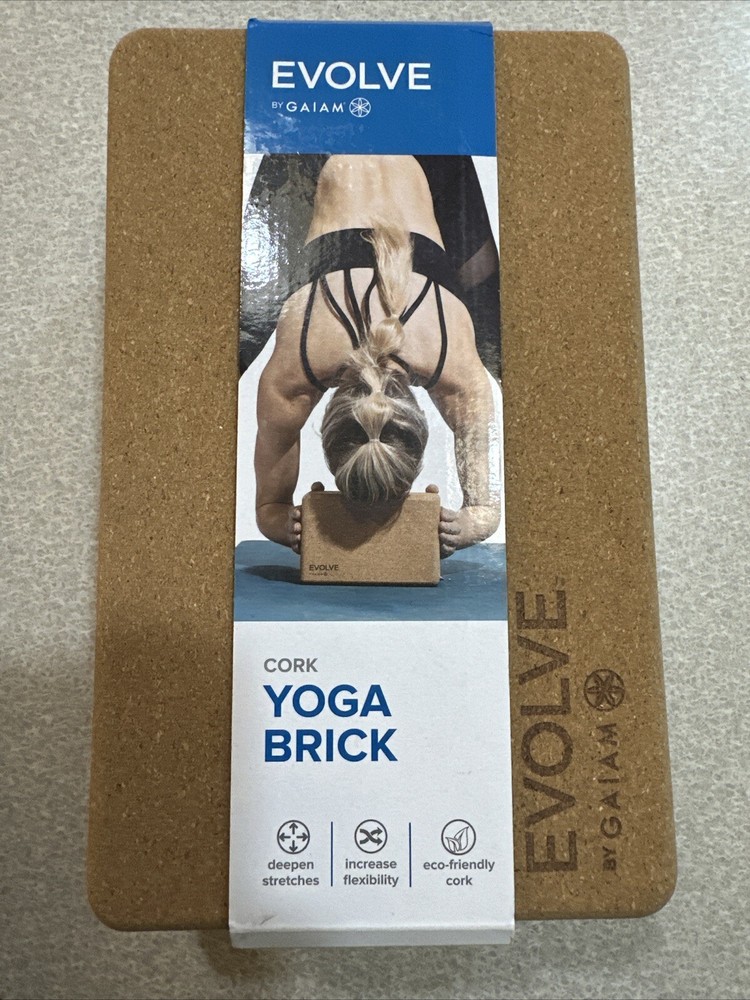 New EVOLVE by Gaiam Cork ECO Friendly Sturdy Yoga Workout Brick 3” Thickness