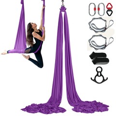 SucceBuy 8.7/11Yards Aerial Yoga Hammock & Swing Yoga Starter Kit Aerial Silk