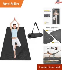 Extra Wide TPE Yoga Mat 72″x32″x1/4″ – Non-Slip Comfort for Yoga & Pilates