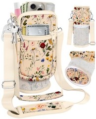 Water Bottle Holder Carrier Bag with Strap – Crossbody Sling for Walking with