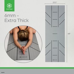 Ultra-Sticky Alignment Yoga Mat Granite 6mm Thickness Made from PVC