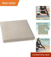 Comfortable Square Meditation Pillow – Velvet Buckwheat Cushion, 32″
