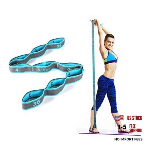 Stretch Strap, Elastic Yoga Stretching Strap, Multi-Loop for Physical Blue