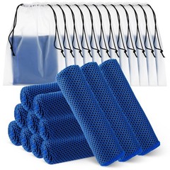 Hosuly 12 Pcs Cooling Towels for Face and Neck 12 x 12 x 40 inches, Dark Blue