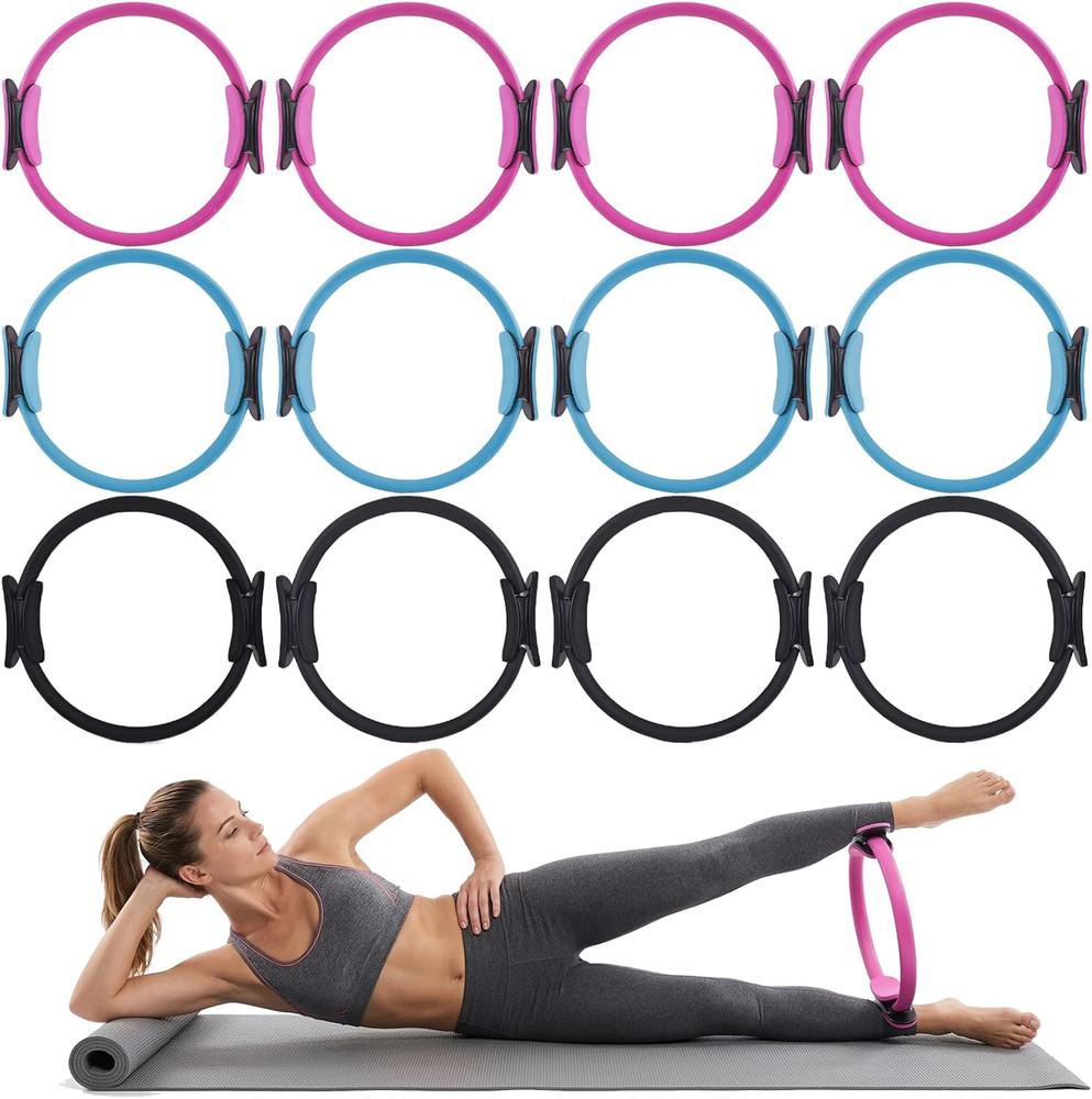 12 Pack Pilates Accessories for Women, 15 Inch Pilates Ring Magic Circle for Hom