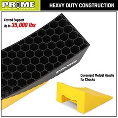 PR1ME Camper Leveler, 2 Pack RV Leveling Blocks, HDPE Curved Height to 4 inch