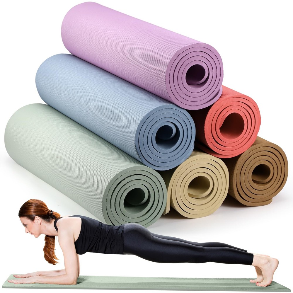 6 Pcs 10mm Thick Yoga Mat Bulk 68 x 24 Inches Anti-slip Tear-resistant Exerci…