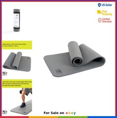 NBR Foam Fitness Mat 72×23.5 Inch 12mm Thick Gray Yoga Mat with Carry Strap