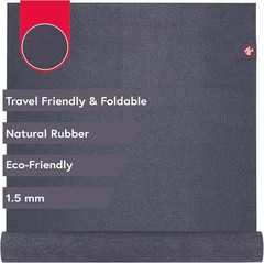 Foldable eKO SuperLite Yoga Mat – 1.5mm Charcoal | Perfect for On-the-Go Yoga