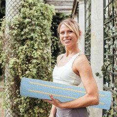 Organic Herbal Cotton Yoga Mat, Yoga Mat, 2’6FT Meditation Yoga Mat, Non- slip