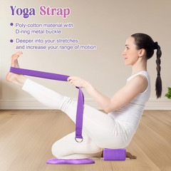 5 Pcs Yoga Blocks Knee Pads Yoga Strap Set Soft Premium Foam Blocks Accessories