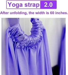 Waist Back Leg Stretch Strap for Yoga and Dance 67 Inch Purple Fabric Trainer