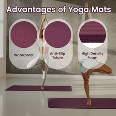 Extra Thick 1/2″ Yoga Mat – 71″X24″ Non-Slip Exercise Mat with Carrying Strap, H