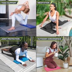 ProSource Yoga Knee Pad 15mm Extra Thick Cushion for Pilates Floor Exercises