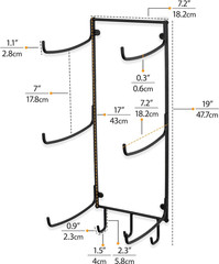 Wallniture Guru Yoga Mat Holder Wall Mount with 3 Hooks for Hanging Yoga Strap,