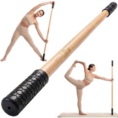 5ft Bamboo Yoga Stick for Stretching, Mobility & Balance – 20+ Video Tutorials,