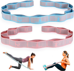 Elastic Yoga Stretching Strap with Loops, Stretch Straps for Physical Therapy,