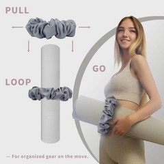 Yoga Mat Scrunchie – Stylish Yoga Mat Strap – Stretch-Fit for All Standard Ma…