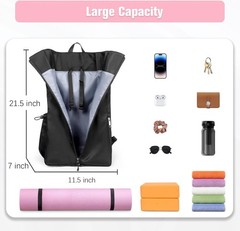 Yoga Mat Bag, Adjustable Yogamat Blocks Carrier with Backpack Straps and Side…
