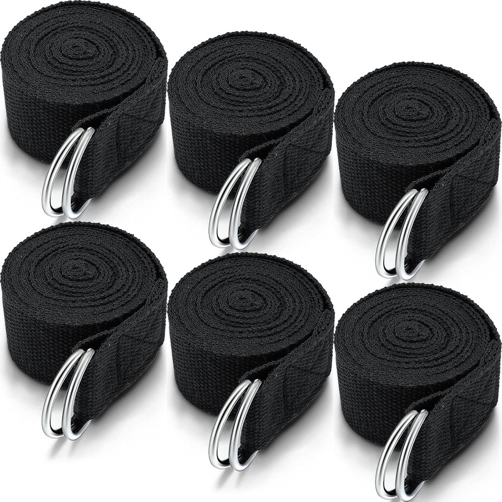 6 Pcs Yoga Strap for Stretching 8 Ft Yoga Exercise Adjustable Straps Bands with