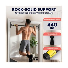 Squatz Doorway Pull Up Bar, Adjustable Door Frame Pull Up Bar w… Fast USA SHIP