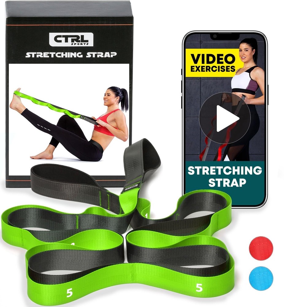 Non-Elastic Stretching Strap with Loops – Yoga & Physical Therapy Band for Flexi