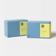 Yoga Block Sky Blue – All In Motion™: Foam Accessory for Exercise 2 PACK BUNDLE