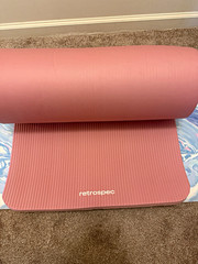 Retrospec Solana Yoga Mat 1 in Thick 72×24 Foam Non-Slip Rose slightly used 2x