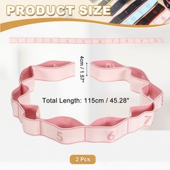 Fitness Resistance Bands, 10-Section Number Stretch Band 2 Pcs & Light Pink