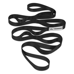 Non-Elastic Stretching Strap with Loops for Physical Therapy & Rehab, Black