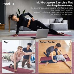 Extra Thick Exercise Yoga Mat with Strap – 2/5 Inch (10MM), Non-Slip Workout …