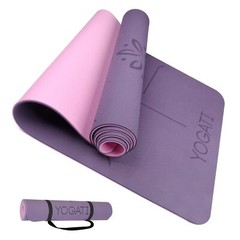 Purple Exercise Mat Non Slip 6mm Thick for Yoga Pilates Fitness Workouts