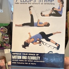 NYIDA Yoga Strap Black Foot & Calf Stretcher 7 Loops Skin Friendly Easy to Clean