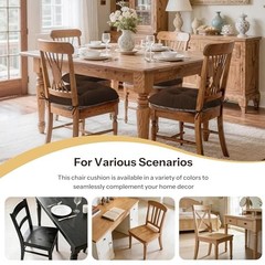 Chair Cushions for Dining Chairs Set of Kitchen Seat Cushions with 4 Dark Brown