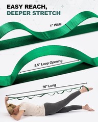 Non-Elastic Stretching Strap with Loops for Physical Therapy & Rehab, Knee Hi…