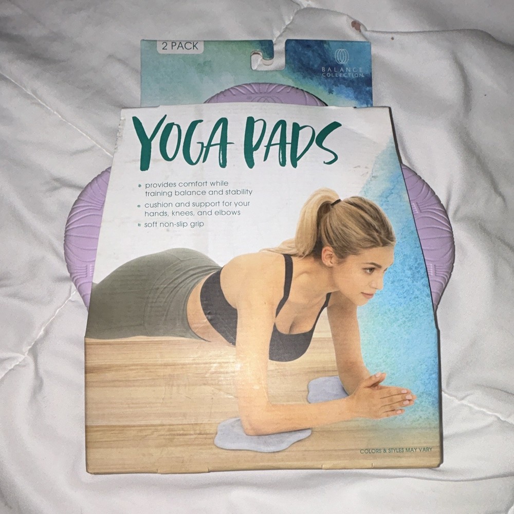 Balance Collection Yoga Pads 2 Pack Purple Foam Non-Slip Grip