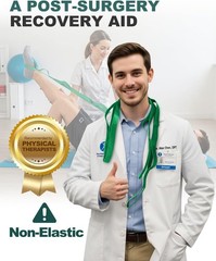 Stretching Strap with Loops & Leg Lifter, Non-Elastic PT-Style Physical Therapy