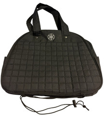 Gaiam Black Quilted Gym Yoga Bag with Mat Strap & Pockets