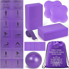 Foldable Yoga Mat and Blocks Set for Women with 2 Pack Yoga Blocks and Strap,Thi