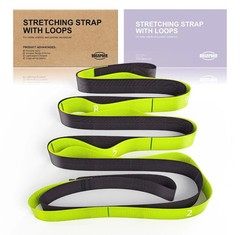 Stretching Strap with Loops – Non Elastic Yoga Straps for Physical Therapy Du…