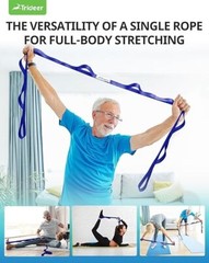 Trideer Stretching Strap Yoga Strap Yoga Band for Physical Therapy Blue