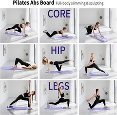 Pilates Board, Foldable Pilates Reformer Set for Home Workout with Timer, Multif