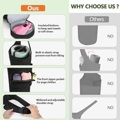 Yoga Mat Bag with Wet Pocket, Bottle Pocket and Mat Secure Straps, Yoga Mat